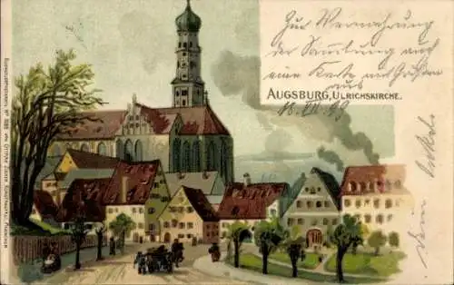 Litho Augsburg in Schwaben, Ulrichskirche