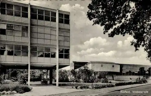 Ak Krefeld am Niederrhein, Webeschule