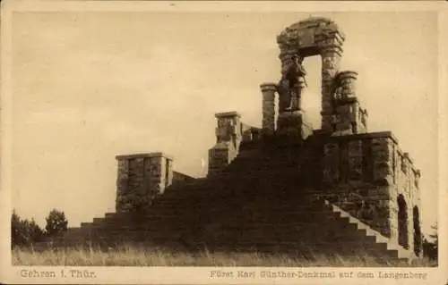 Ak Gehren Ilmenau in Thüringen, Fürst Karl Günther-Denkmal, Langenberg