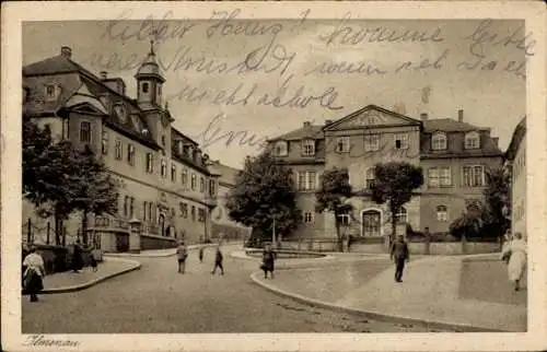 Ak Ilmenau in Thüringen, Marktplatz, Rathaus, Schloss