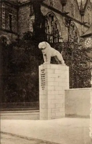 Ak Marburg an der Lahn, Löwendenkmal, Gedächtnis an Gefallene der Philippsuniversität