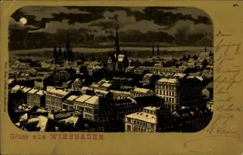 Ak Wiesbaden in Hessen, Gesamtansicht, Kirchturm