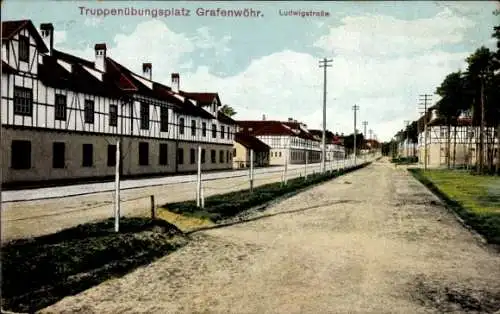 Ak Grafenwöhr in Bayern, Truppenübungsplatz, Ludwigstraße