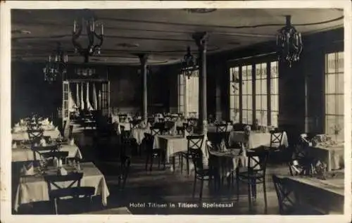 Ak Titisee Neustadt im Breisgau Hochschwarzwald, Hotel Titisee, Speisesaal
