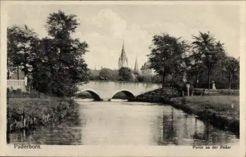 Ak Paderborn in Westfalen, Partie an der Pader
