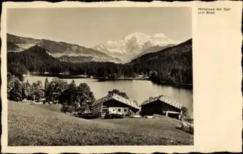 Ak Ramsau im Berchtesgadener Land Oberbayern, Hintersee, Göll, Brett