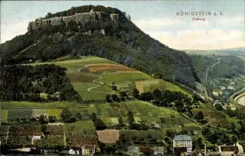 Ak Königstein an der Elbe Sächsische Schweiz, Festung Königstein