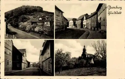 Ak Geraberg in Thüringen, Straßenpartien, Kirche, Teilansichten