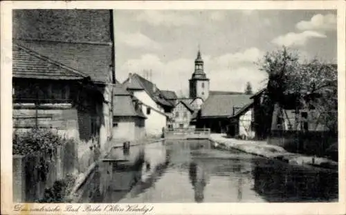 Ak Bad Berka in Thüringen, Klein Venedig, Teilansicht, Kirchturm