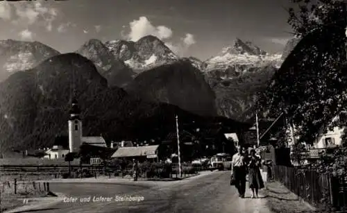Ak Lofer in Salzburg, Straßenpartie, Lofer und Loferer Steinberge