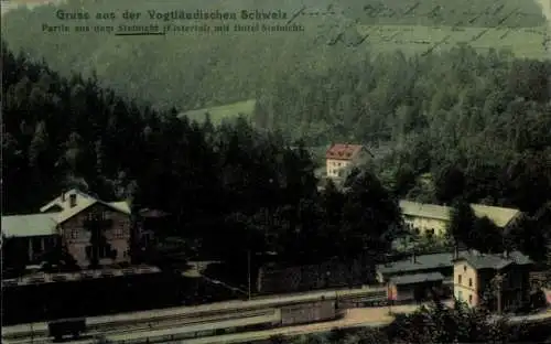 Ak Rentzschmühle Pöhl im Vogtland, Blick zum Hotel Steinicht