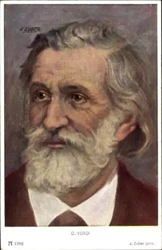 Künstler Ak Zuber, Ital. Komponist Giuseppe Fortunino Francesco Verdi, Portrait