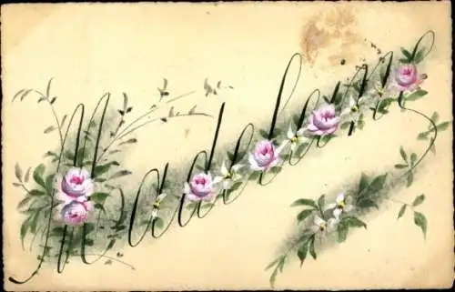 Buchstaben Ak Vorname Madeleine, Blumen