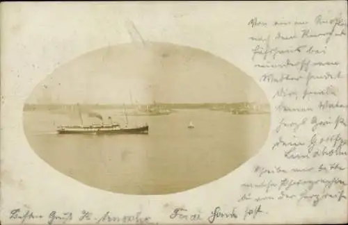 Foto Ak Dampfer, Dampfschiff, Hafen