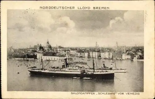 Ak Venezia Venedig Veneto, Salondampfer Schleswig, Norddeutscher Lloyd Bremen