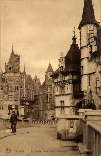 Ak Anvers Antwerpen Flandern, Le Steen et la vieille boucherie