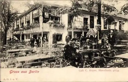 Ak Berlin Kreuzberg, Café C. Heyne, Hasenheide 40-44