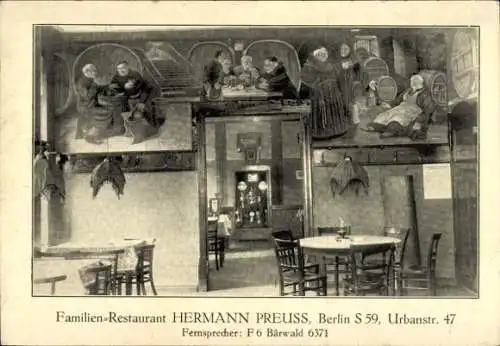 Ak Berlin Kreuzberg, Familien-Restaurant Hermann Preuss, Urbanstraße 47