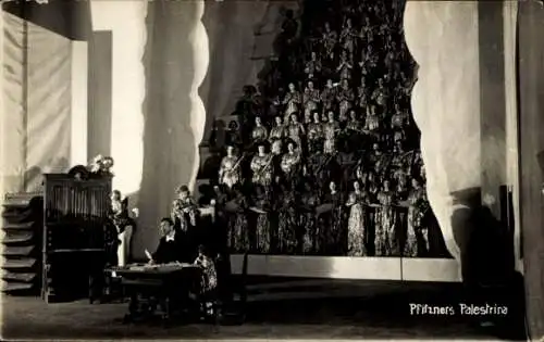 Foto Ak München, Prinzregententheater, Opernszene, Pfitzners Palestrina, Uraufführung 1917