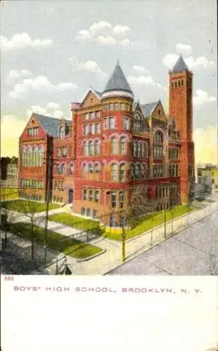 Ak Brooklyn New York City USA, Jungen-Oberschule