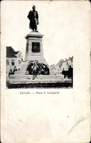 Ak Eecloo Eeklo Ostflandern, Platz C. Ledeganck, Denkmal