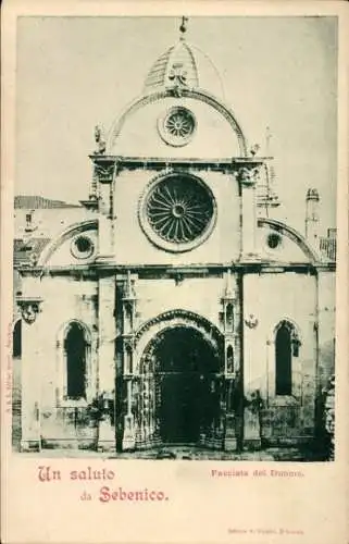 Ak Šibenik Sebenico Kroatien, Facciata del Duomo, Ansicht des Doms