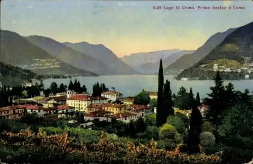 Ak Como Lombardia, Lago di Como, Gesamtansicht