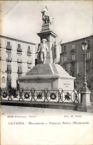 Ak Catania Sicilia, Monumento a Vincenzo Bellini
