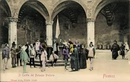 Ak Firenze Florenz Toscana, Il Cortile del Palazzo Pretorio