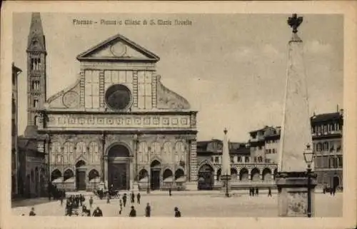 Ak Firenze Florenz Toscana, Piazza, Kirche Santa Maria Novella