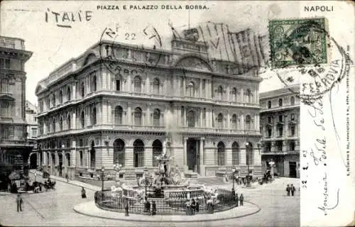 Ak Napoli Neapel Campania, Piazza e Palazzo della Borsa