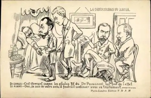Künstler Ak Die Konsultation des Kaisers, Georges, Poincaré, Albert
