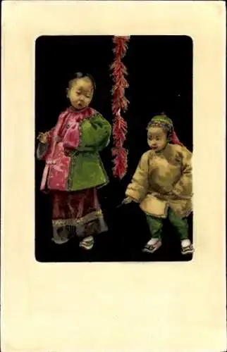 Ak Kinder in chinesischen Trachten
