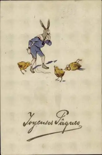 Ak Glückwunsch Ostern, Osterhase, Küken