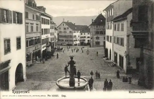 Ak Rapperswil Kanton Sankt Gallen, Rathausplatz