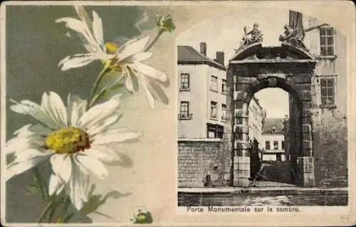 Ak Namur Wallonien, Porte Monumentale sur la sambre