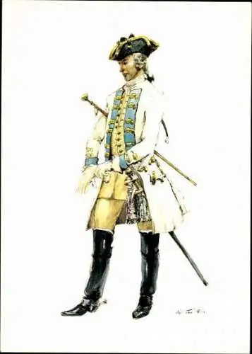 10 alte Ak Offiziere des Königreich Preußen um 1735, diverse Ansichten