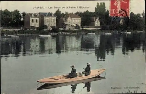 Ak Draveil Essonne, Bords de la Seine à Gibraltar