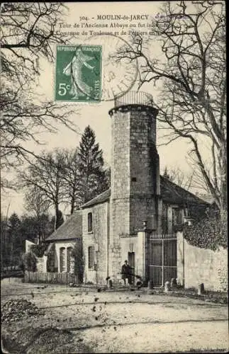Ak Moulin de Jarcy Essonne, Tour de l´Ancienne Abbaye
