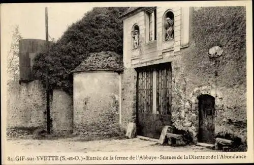 Ak Gif sur Yvette Essonne, Entrée de la Ferme de l´Abbaye