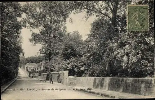 Ak Gif sur Yvette Essonne, Avenue de Grignon