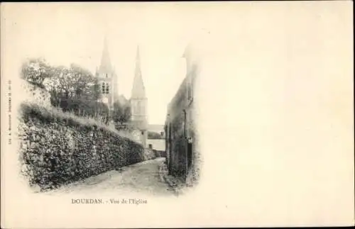 Ak Dourdan Essonne, Vue de l´Église