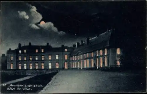 Ak Dourdan Essonne, La Nuit, Hôtel de Ville