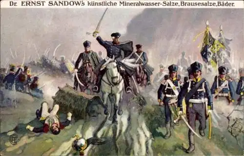 Künstler Ak Die Völkerschlacht 1813, General Blüchers Sieg an der Katzbach, Reklame, Salz