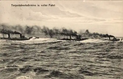 Ak Deutsches Kriegsschiffe, Torpedobootsdivision, Kaiserliche Marine