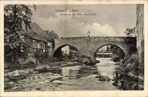Ak Lądek Zdrój Bad Landeck Schlesien, Johannisbrücke