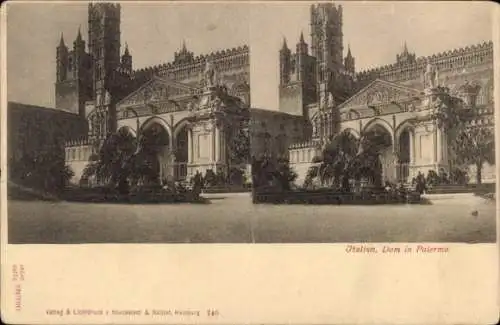 Stereo Ak Palermo Sizilien Sicilia Italien, Dom