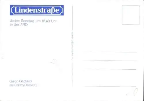 Ak Schauspieler Guido Gagliardi, Portrait, Autogramm, ARD, Serie Lindenstraße, als Enrico Pavarotti