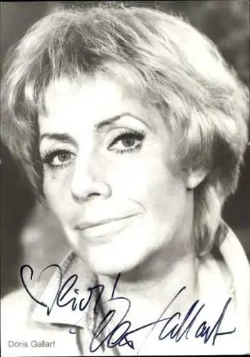 Ak Schauspielerin Doris Gallart, Portrait, Autogramm