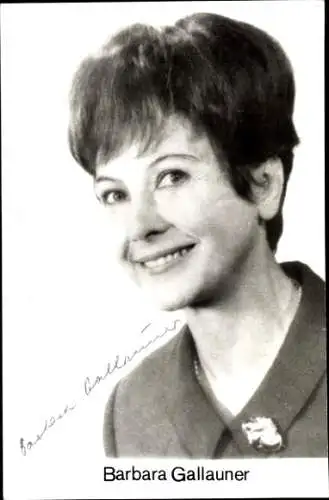 Ak Schauspielerin Barbara Gallauner, Portrait, Autogramm